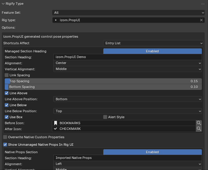 Feature set overview