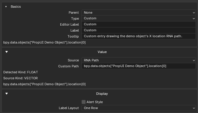 Custom entry with an RNA path